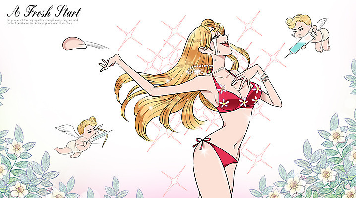 PSD 식물 여자 남자 꽃 날개 일러스트 천사 주사기 사람 성인 비키니 뷰티 우아함 성형수술 만화 눈물 큐피드 뽕 성인만 순정만화 국내일러스트 수영복 감정 컨셉 의료기기 수술 파일형식