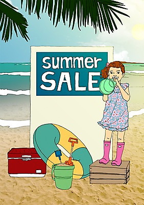 주간 PSD 계절 여자 어린이 일러스트 한명 사람 해변 야외 여름 상자 세일 확성기 만화 튜브 모래삽 아트툰 여자만 여자한명만 어린이만 소녀만 소녀한명만 국내일러스트 자연요소 1 바다 삽 그림 파일형식