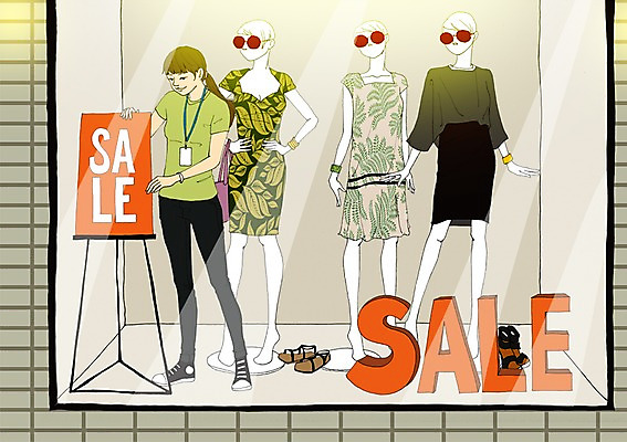 PSD 옷 계절 여자 신발 일러스트 한명 사람 성인 여름 선글라스 세일 마네킹 만화 아트툰 여자만 여자한명만 성인여자만 성인만 국내일러스트 1 안경 그림 파일형식