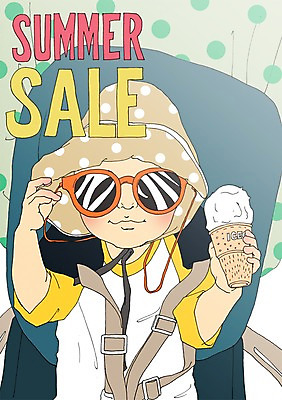 PSD 모자 계절 일러스트 아이스크림 한명 사람 여름 선글라스 세일 아기 만화 아트툰 아기만 국내일러스트 1 잡화 안경 디저트 그림 파일형식