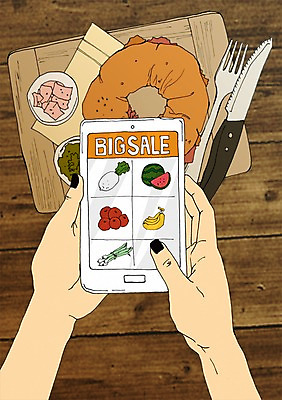 PSD 손 계절 음식 빵 포크 일러스트 사람 신체부위 여름 스마트폰 쇼핑 세일 나이프 만화 아트툰 핀테크 국내일러스트 식기 모바일 금융 핸드폰 스마트기기 칼 그림 파일형식