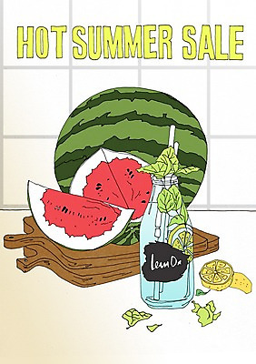 PSD 계절 음료 과일 일러스트 여름음식 수박 도마 사람없음 여름 세일 만화 레몬 아트툰 제철음식 제철과일 국내일러스트 음식 주방용품 그림 제철 파일형식 여름_계절