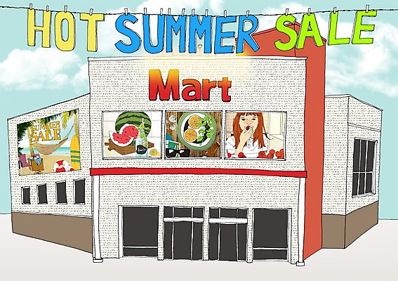 PSD 계절 여자 어린이 과일 일러스트 방울토마토 여름음식 수박 한명 사람 건물 여름 세일 만화 마트 아트툰 여자만 여자한명만 어린이만 소녀만 소녀한명만 제철음식 제철과일 국내일러스트 1 건축물 음식 토마토 상점 그림 제철 파일형식 여름_계절