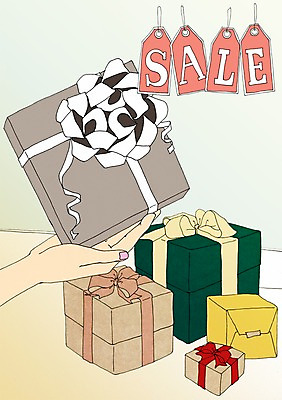 PSD 손 계절 리본 일러스트 선물 사람 신체부위 여름 선물상자 상자 세일 만화 아트툰 국내일러스트 그림 파일형식