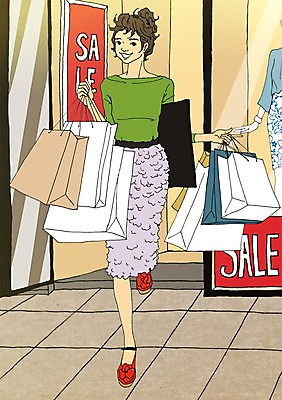 PSD 계절 여자 일러스트 한명 사람 성인 여름 쇼핑백 세일 상점 만화 아트툰 여자만 여자한명만 성인여자만 성인만 국내일러스트 1 가방 그림 파일형식