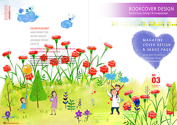 PSD 나무 식물 구름 템플릿 편집 표지디자인 북디자인 여자 표지 남자 꽃 어린이 리플렛 북커버 가족 사람 팜플렛 여러명 성인 하트 목말 카네이션 이미지템플릿 자연요소 모양 다수 관계 모션 파일형식