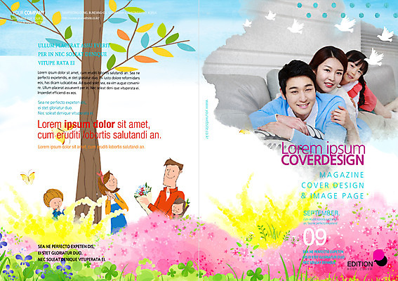 PSD 나무 식물 템플릿 편집 표지디자인 북디자인 여자 표지 남자 꽃 어린이 리플렛 나비 곤충 꽃밭 북커버 가족 사람 동양인 팜플렛 여러명 성인 화목 한국인 이미지템플릿 동물 다수 컨셉 관계 인종 파일형식