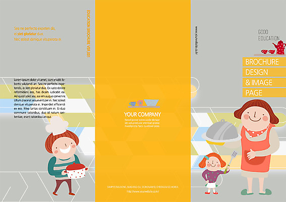 PSD 템플릿 편집 접시 표지디자인 북디자인 여자 표지 남자 어린이 리플렛 북커버 3단접지 가족 요리사모자 요리 사람 팜플렛 성인 세명 화목 냄비 뒤집개 이미지템플릿 모자_잡화 식기 컨셉 관계 주방용품 요리사 솥 파일형식