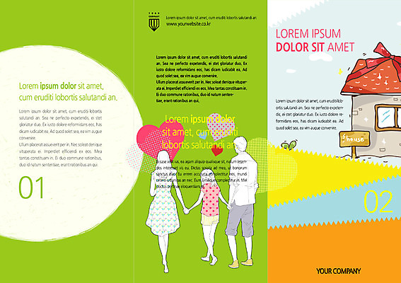 PSD 템플릿 편집 표지디자인 북디자인 여자 남자 내지 어린이 리플렛 북커버 3단접지 가족 주택 사람 팜플렛 성인 세명 화목 하트 이미지템플릿 모양 컨셉 관계 건물 파일형식