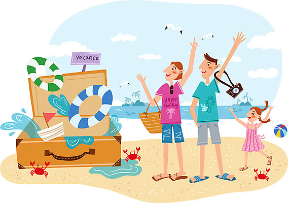 주간 구름 여자 남자 어린이 바다 가방 일러스트 가족 갈매기 휴가 함께함 사람 성인 해변 야외 세명 여름휴가 바캉스 선글라스 카메라 자유 게 비치볼 튜브 선박 국내일러스트 AI파일 자연요소 잡화 안경 컨셉 수상교통 공 관계 조류 바캉스용품 갑각류 전자제품 파일형식 벡터 여름_계절
