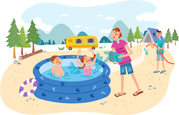 주간 나무 식물 여자 남자 어린이 일러스트 가족 물놀이 휴가 산 함께함 텐트 사람 여러명 성인 야외 물 여름휴가 바캉스 바구니 자유 캠핑장 호스 튜브 캠핑카 국내일러스트 AI파일 자연요소 다수 컨셉 관계 자동차 놀이 캠핑도구 캠핑 파일형식 벡터 여름_계절