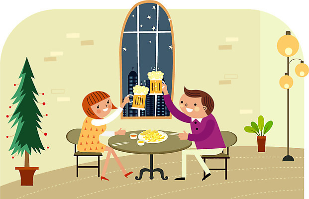 식물 커플 여자 남자 화분 음식 의자 일러스트 젓가락 창문 탁자 조명 맥주 주류 함께함 실내 사람 성인 두명 식당 기쁨 즐거움 건배 맥주잔 비어피플 성인만 국내일러스트 AI파일 감정 음료 가구 컨셉 술잔 관계 수저 내부 상점 파일형식 벡터