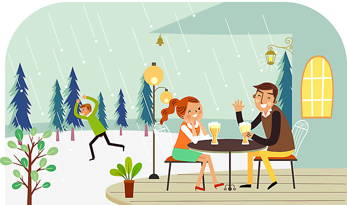 나무 식물 커플 여자 남자 화분 가로등 의자 일러스트 탁자 날씨 맥주 주류 함께함 사람 성인 건물 세명 기쁨 발코니 비 즐거움 맥주잔 비어피플 성인만 국내일러스트 AI파일 자연요소 건축물 공공시설 감정 음료 가구 컨셉 술잔 관계 파일형식 벡터