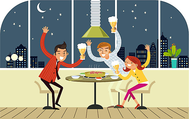 식물 여자 남자 별 화분 의자 일러스트 창문 탁자 맥주 주류 함께함 실내 육류 사람 빌딩 성인 세명 식당 기쁨 달 도시 굽기 즐거움 맥주잔 비어피플 성인만 국내일러스트 AI파일 자연요소 감정 음료 가구 컨셉 술잔 식재료 내부 건물 상점 구이 파일형식 벡터