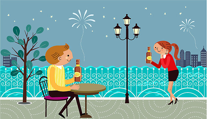 나무 식물 여자 남자 가로등 의자 일러스트 탁자 맥주 주류 함께함 사람 성인 야외 두명 울타리 강 기쁨 야간 즐거움 맥주병 비어피플 성인만 국내일러스트 AI파일 자연요소 공공시설 감정 음료 가구 컨셉 술병 담장 파일형식 벡터