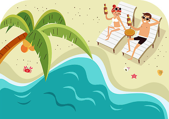 주간 식물 커플 여자 남자 수영복 일러스트 맥주 주류 함께함 사람 성인 해변 야외 두명 선글라스 야자수 기쁨 선탠 즐거움 선베드 맥주병 비어피플 성인만 국내일러스트 AI파일 자연요소 나무 옷 감정 안경 음료 바다 컨셉 의자 관계 술병 파일형식 벡터