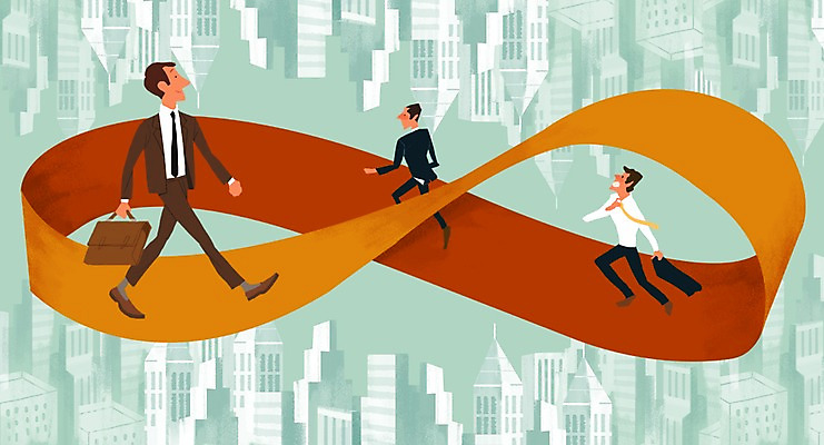 PSD 남자 서류가방 일러스트 비즈니스 사람 정장 빌딩 성인 세명 도시 비즈니스맨 빌딩숲 뫼비우스의띠 국내일러스트 옷 가방 건물 직장인 파일형식