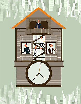 PSD 남자 시계 일러스트 비즈니스 창문 사람 정장 빌딩 여러명 성인 계단 비즈니스맨 빌딩숲 뻐꾸기시계 국내일러스트 옷 다수 건물 직장인 파일형식