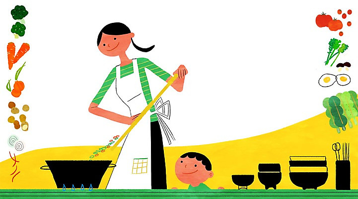 PSD 여자 남자 어린이 일러스트 양파 도마 요리 사람 성인 두명 주방 당근 냄비 끓이기 브로컬리죽 요리준비 국내일러스트 채소 모션 주방용품 뿌리채소 솥 준비 죽 파일형식