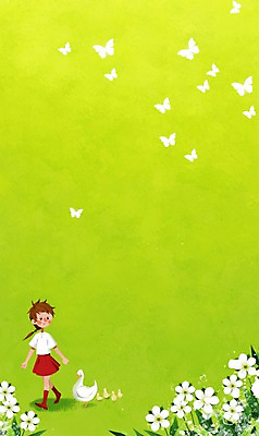 PSD 여자 꽃 어린이 나비 백그라운드 일러스트 자연 한명 사람 소녀 오리떼 오리새끼 국내일러스트 식물 1 새끼 곤충 오리 생태계 파일형식