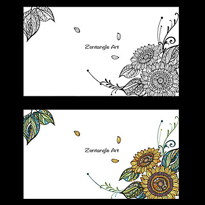 식물 배너 꽃 백그라운드 무늬 패턴 일러스트 도안 나뭇잎 해바라기 프레임 흑백 사람없음 라벨 비교 고급 젠탱글 국내일러스트 AI파일 컨셉 잎 촬영기법 파일형식 벡터