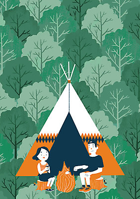 PSD 나무 문양 커플 사계절 여자 남자 백그라운드 패턴 일러스트 텐트 사람 성인 두명 여름 캠핑 패턴백그라운드 숲 모닥불 굽기 마시멜로우 국내일러스트 식물 계절 무늬 관계 불 레저 디저트 캠핑도구 구이 파일형식
