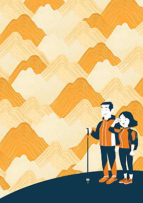 PSD 문양 커플 사계절 여자 남자 백그라운드 패턴 일러스트 산 아웃도어 사람 성인 두명 등산 패턴백그라운드 가을 등산복 가을배경 국내일러스트 옷 계절 무늬 관계 트래킹 파일형식 가을_계절