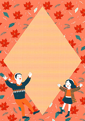 PSD 문양 커플 사계절 여자 남자 백그라운드 크리스마스 겨울 패턴 일러스트 산타모자 프레임 사람 성인 두명 패턴백그라운드 포인세티아 겨울배경 국내일러스트 모자_잡화 계절 기념일 꽃 무늬 관계 파일형식