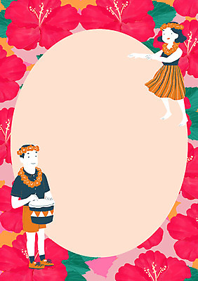 PSD 문양 커플 사계절 여자 남자 백그라운드 패턴 일러스트 프레임 사람 성인 두명 여름 패턴백그라운드 훌라춤 젬베 하와이춤 훌라의상 히비스커스 국내일러스트 옷 계절 꽃 악기 무늬 관계 춤 파일형식