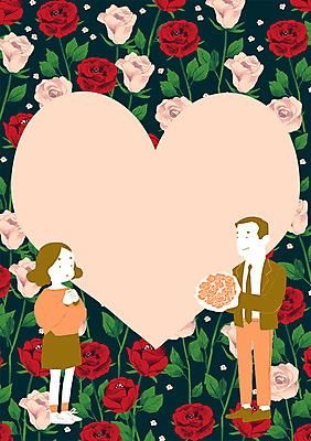 전신 PSD 문양 커플 사계절 여자 남자 꽃다발 백그라운드 프로포즈 패턴 일러스트 프레임 서기 사람 성인 두명 여름 장미 패턴백그라운드 하트 국내일러스트 모양 계절 꽃 무늬 관계 모션 파일형식