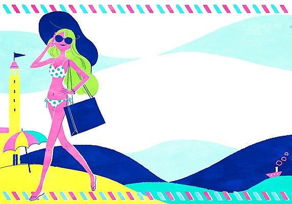 전신 PSD 모자 계절 여자 수영복 일러스트 휴가 한명 서기 사람 해변 여름 여름휴가 바캉스 비키니 선글라스 쇼핑백 걷기 파라솔 쪼리 시원함 국제우편 여자만 여자한명만 국내일러스트 1 잡화 옷 안경 바다 가방 모션 샌들 우편물 파일형식 여름_계절