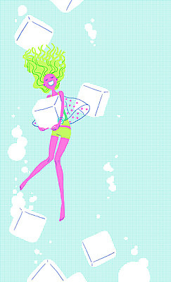 PSD 계절 여자 여유 일러스트 안기 한명 사람 여름 얼음 수중 기쁨 시원함 즐거움 만족 침몰 여자만 여자한명만 국내일러스트 자연요소 1 감정 모션 파일형식