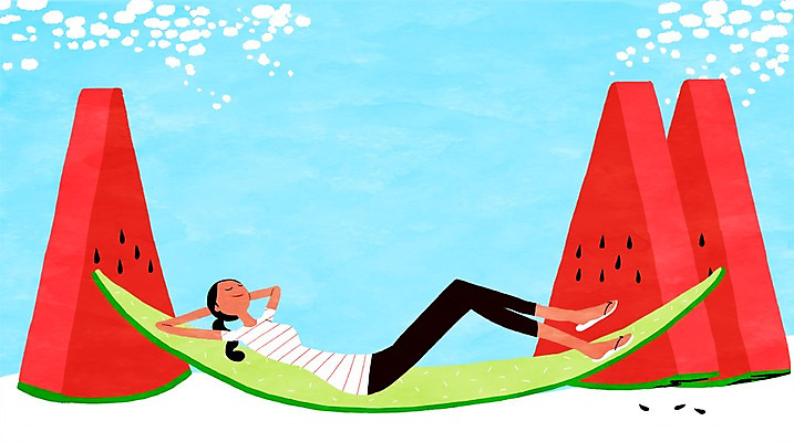 전신 PSD 계절 여자 여유 조각 일러스트 휴식 여름음식 수박 한명 사람 여름 눕기 눈감음 잠 쪼리 팔베개 수박껍질 여자만 여자한명만 제철음식 제철과일 국내일러스트 1 감정 음식 컨셉 과일 모션 껍질 샌들 제철 파일형식 여름_계절