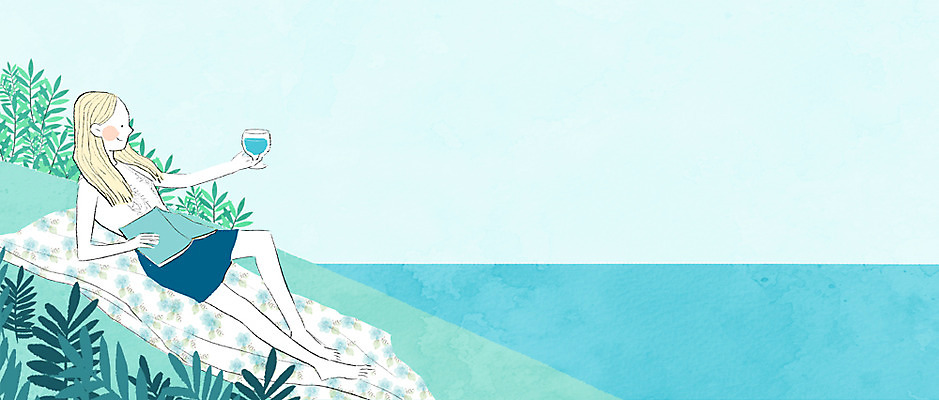 주간 PSD 여자 바다 백그라운드 와인잔 일러스트 휴식 한명 사람 성인 야외 책 여름 눕기 독서 풀잎 국내일러스트 자연요소 1 계절 컨셉 잎 술잔 모션 풀_식물 파일형식