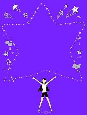 전신 PSD 여자 별 백그라운드 일러스트 한명 사람 성인 희망 꿈 장래 국내일러스트 자연요소 1 감정 파일형식