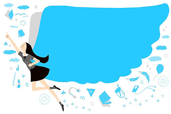 전신 PSD 학생 여자 백그라운드 날개 일러스트 한명 사람 소녀 희망 꿈 장래 국내일러스트 1 감정 어린이 파일형식