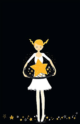 전신 PSD 여자 별 백그라운드 일러스트 검은배경 한명 서기 사람 성인 바구니 희망 꿈 국내일러스트 자연요소 1 감정 모션 검은색 파일형식