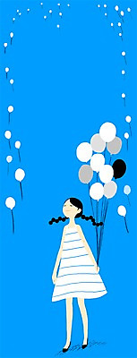 전신 PSD 여자 백그라운드 일러스트 하늘 한명 서기 사람 성인 희망 꿈 풍선 장래 국내일러스트 1 감정 모션 파일형식