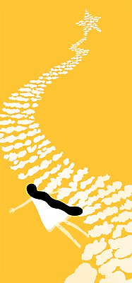 PSD 구름 여자 별 백그라운드 일러스트 한명 사람 성인 희망 꿈 국내일러스트 자연요소 1 감정 파일형식