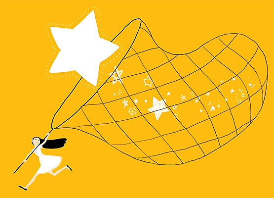 전신 PSD 여자 별 백그라운드 일러스트 한명 사람 성인 달리기 희망 꿈 목표 채집망 국내일러스트 자연요소 1 감정 컨셉 모션 파일형식