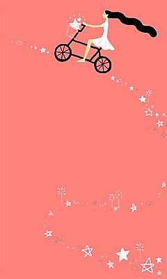 전신 PSD 여자 별 백그라운드 일러스트 한명 사람 성인 자전거 희망 꿈 은하수 국내일러스트 자연요소 1 감정 자연 바이크 파일형식