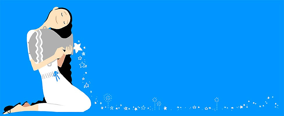 전신 PSD 여자 별 백그라운드 일러스트 한명 사람 성인 희망 꿈 물병 국내일러스트 자연요소 1 감정 물통 파일형식