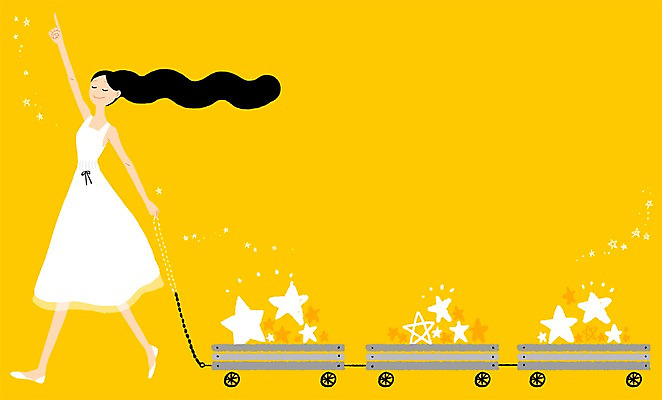 전신 PSD 여자 별 백그라운드 일러스트 한명 사람 성인 희망 수레 꿈 국내일러스트 자연요소 1 감정 카트 파일형식