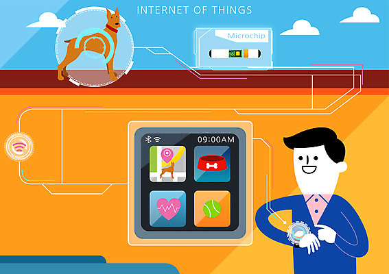 PSD 구름 한마리 남자 반려견 인터넷 일러스트 한명 사람 성인 반려동물 강아지 와이파이 애완 스마트워치 사물인터넷 4차산업 국내일러스트 자연요소 동물 1 산업 정보기술 스마트기기 개 무선인터넷 웨어러블 파일형식