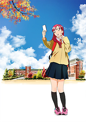 주간 전신 PSD 구름 학생 여자 교복 일러스트 학교 청소년 하늘 한명 사람 야외 스마트폰 셀프카메라 만화 돌아서기 국내일러스트 자연요소 1 옷 교육 모션 핸드폰 스마트기기 사진촬영 파일형식