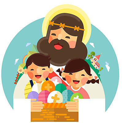 나무 구름 한마리 여자 남자 기독교 어린이 무지개 일러스트 산 사람 성인 세명 울타리 교회 양 예수 기독교인 부활절계란 국내일러스트 AI파일 자연요소 식물 1 종교 포유류 부활절 담장 계란 신_종교 파일형식 벡터