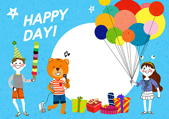 PSD 여자 남자 어린이 일러스트 노래 가족 아이스크림 프레임 선물 사람 세명 파티 고깔모자 생일파티 마이크 풍선 아이스크림콘 곰돌이의상 국내일러스트 모자_잡화 옷 음악 음향기기 관계 디저트 이벤트 생일 콘 파일형식