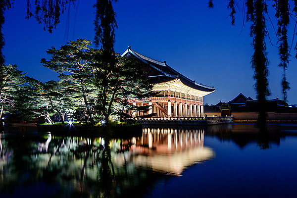 포토 JPG 나무 식물 한국문화 건축물 백그라운드 야경 조명 서울 사람없음 야외 관광지 반사 궁전 연못 분위기 경복궁 과거 경회루 국내포토 동양문화 건축 여행 컨셉 고건축 한국 야간 파일형식 풍경_경치