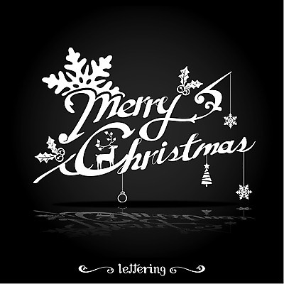 동물 영어 크리스마스 일러스트 사슴 사람없음 장식 크리스마스트리 라벨 눈송이 필기체 레터링 국내일러스트 AI파일 문자 기념일 포유류 프레임 눈_날씨 파일형식 벡터