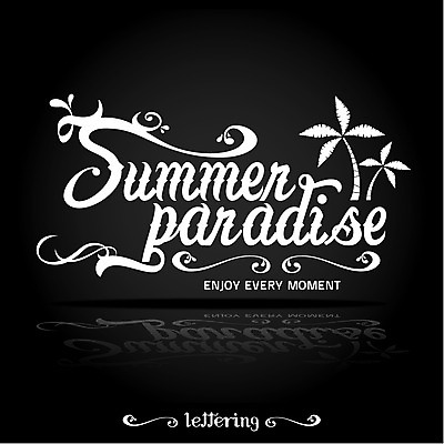 식물 영어 계절 여행 일러스트 휴가 사람없음 여름 여름휴가 바캉스 야자수 라벨 필기체 레터링 국내일러스트 AI파일 나무 문자 프레임 파일형식 벡터 여름_계절